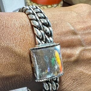 Avon Silver Bracelet with Multicolor Stone